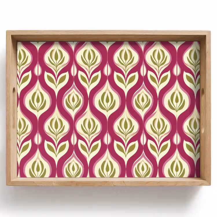 Dienblad - Retro - Floraal - Paars — 1