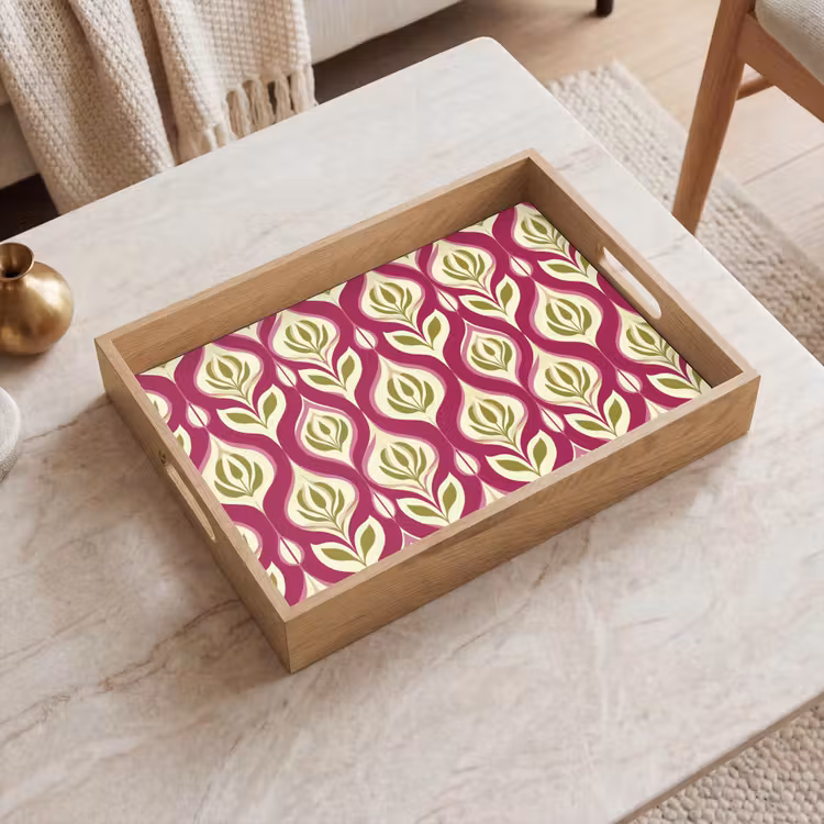 Dienblad - Retro - Floraal - Paars — 2