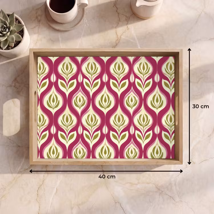 Dienblad - Retro - Floraal - Paars — 9