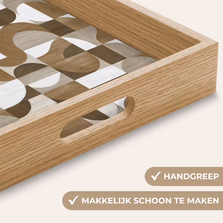 Dienblad - Abstract - Retro - Bruin — 5