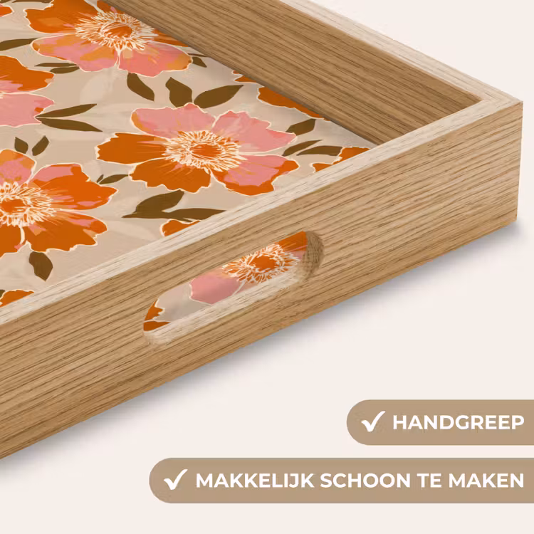 Dienblad - Bloemen - Motief - Retro — 5