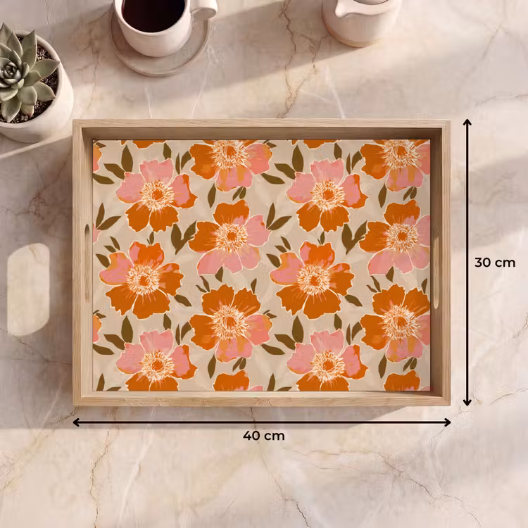 Dienblad - Bloemen - Motief - Retro — 9