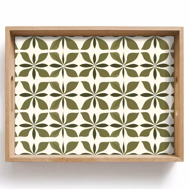Dienblad - Botanisch - Retro - Groen — 1