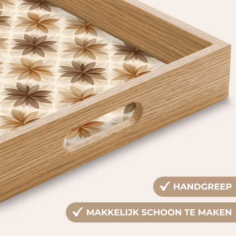 Dienblad - Geografisch - Patroon - Bruin — 5