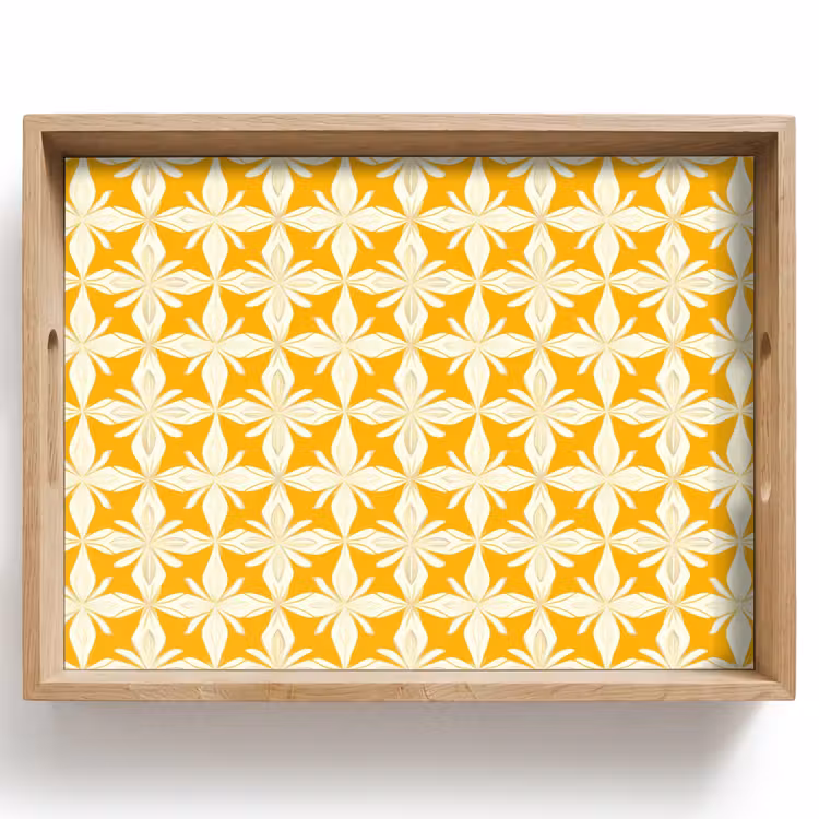 Dienblad - Patroon - Retro - Geel — 1