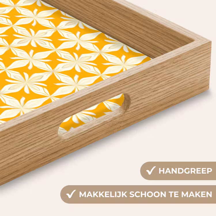 Dienblad - Patroon - Retro - Geel — 5