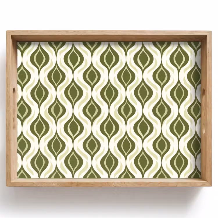 Dienblad - Patroon - Retro - Groen — 1