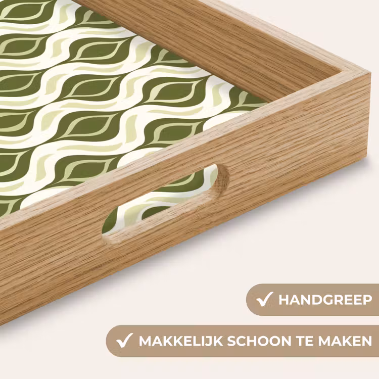 Dienblad - Patroon - Retro - Groen — 5