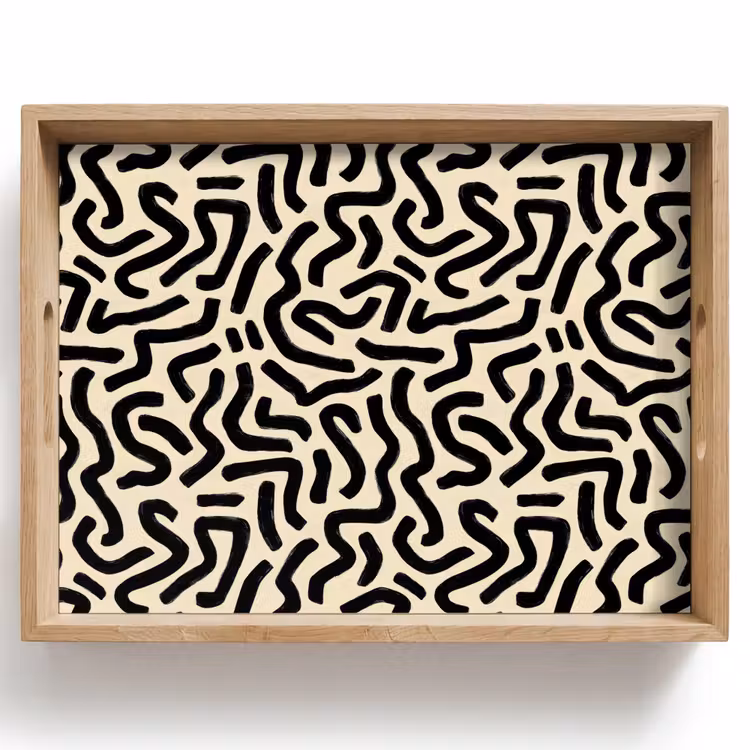 Dienblad - Abstract - Lijnen - Zwart — 1