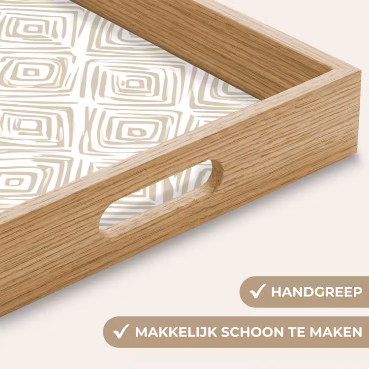 Dienblad - Abstract - Ruit - Beige — 5