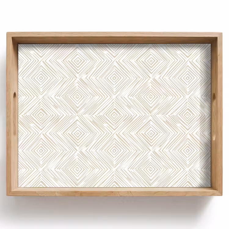 Dienblad - Abstract - Ruiten - Beige — 1