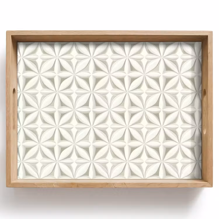 Dienblad - Abstract - Structuur - Grijs - Wit — 1
