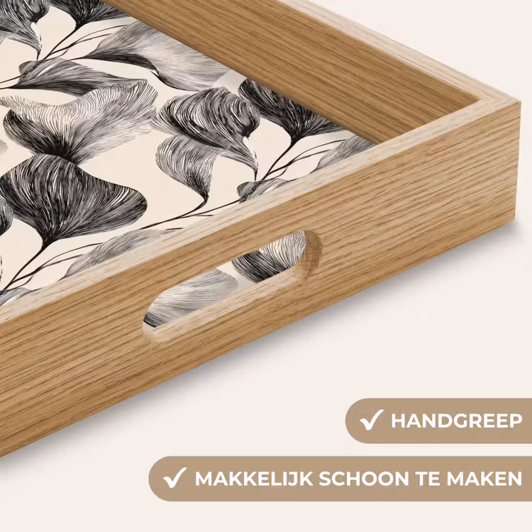 Dienblad - Botanisch - Bladeren - Zwart — 5