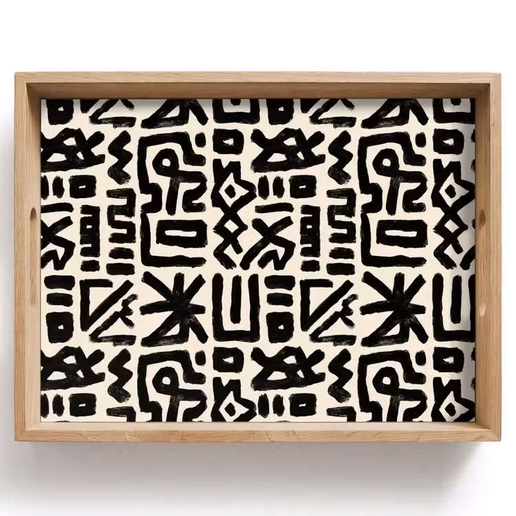 Dienblad - Geometrisch - Figuren - Zwart — 1
