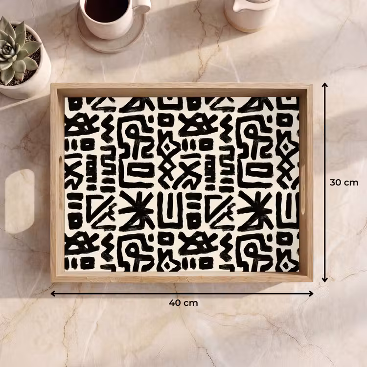 Dienblad - Geometrisch - Figuren - Zwart — 9