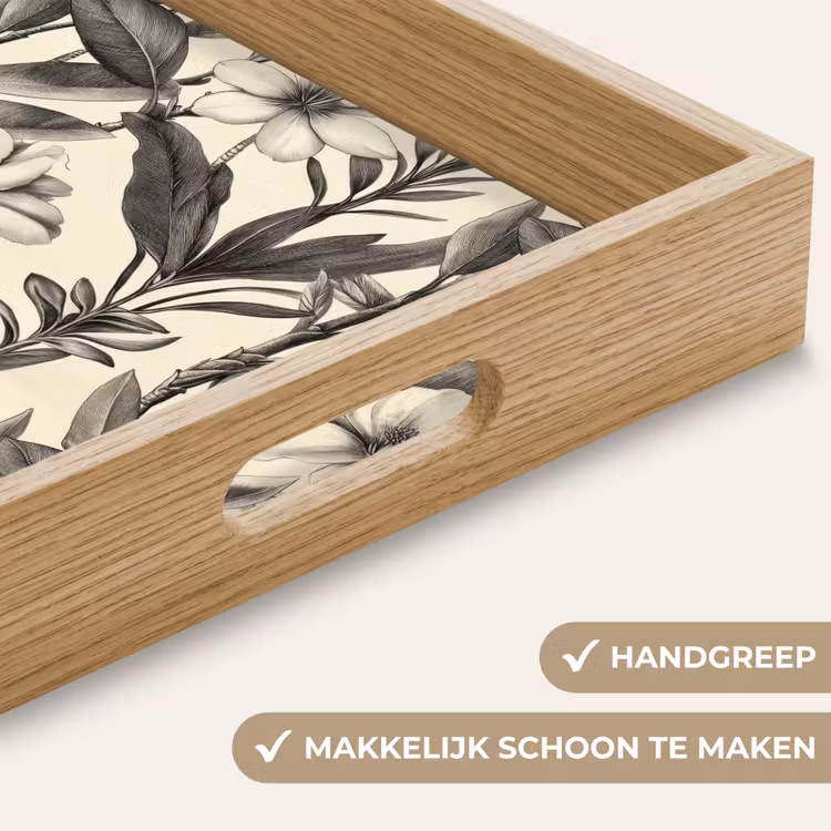 Dienblad - Klassiek - Botanisch - Zwart - Beige — 5