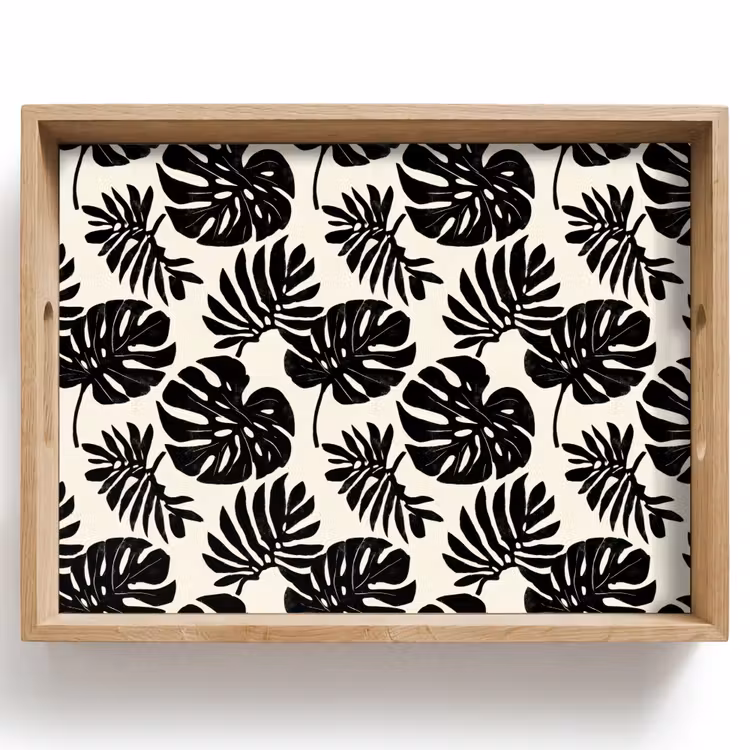 Dienblad - Modern - Monstera - Zwart — 1