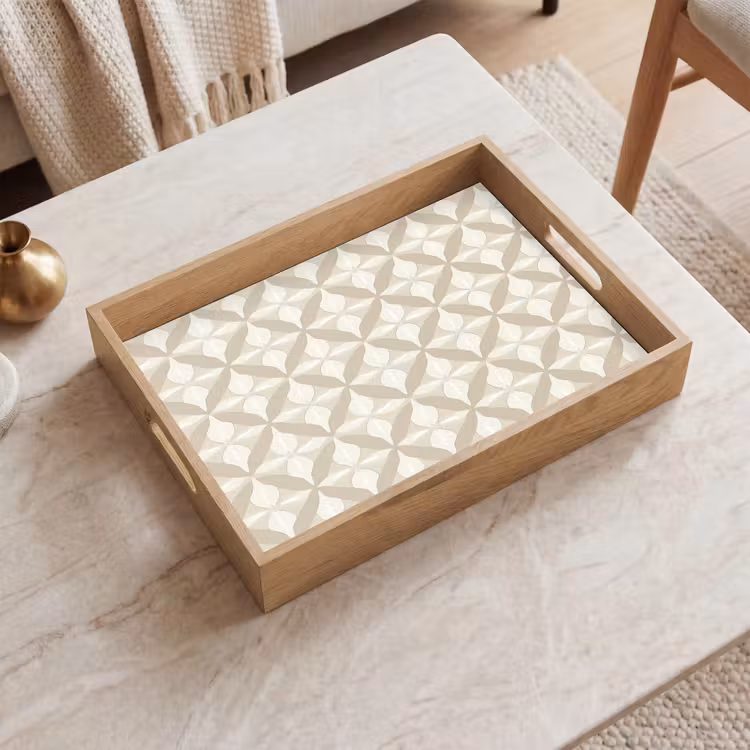 Dienblad - Patroon - Klassiek - Beige — 2