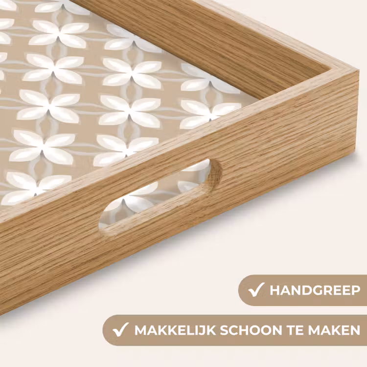 Dienblad - Patroon - Symmetrisch - Beige — 5