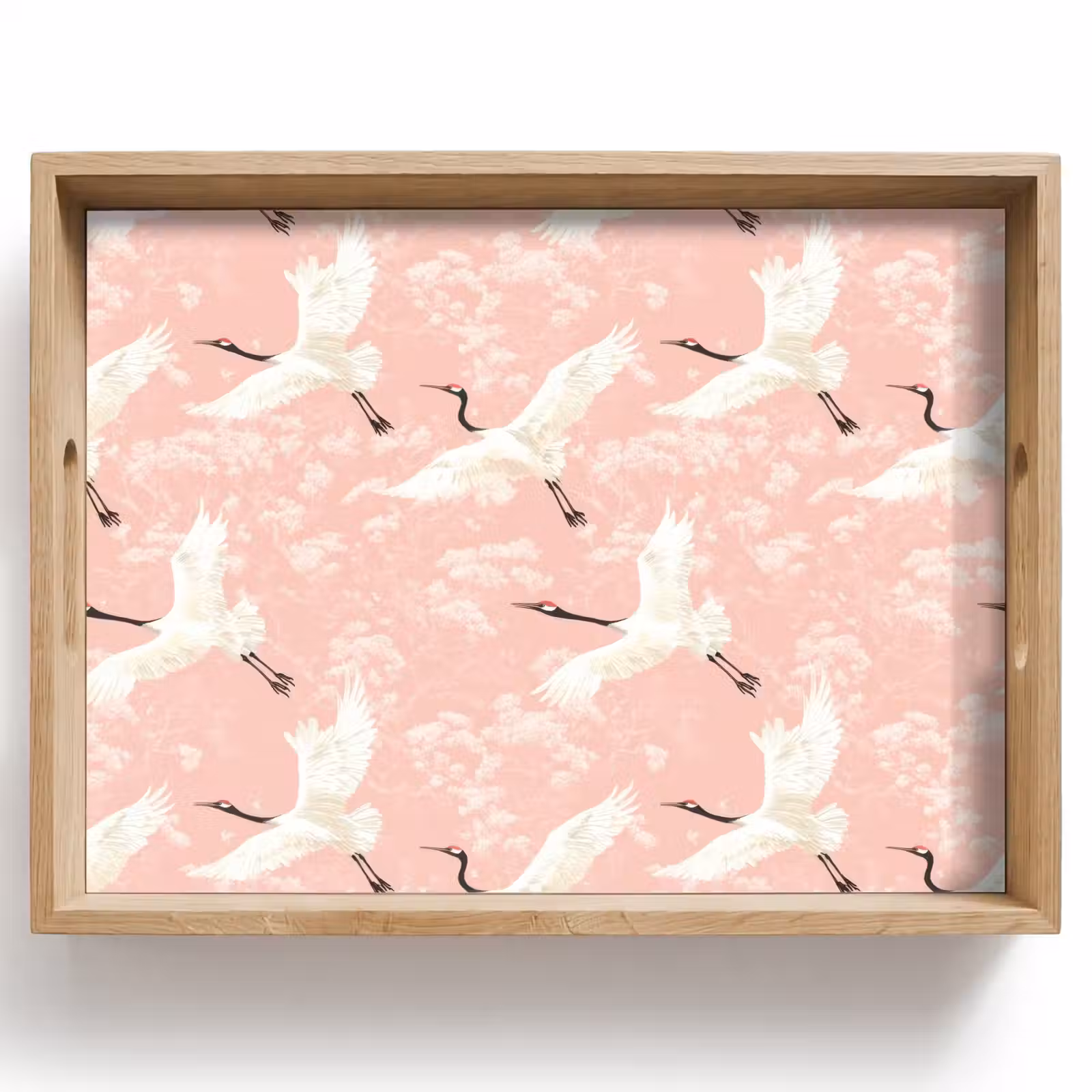 Dienblad - Kraanvogels - Bloesem - Roze — 1