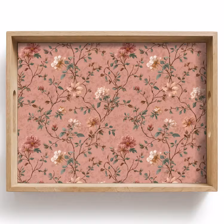Dienblad - Botanisch - Bloemen - Roze — 1