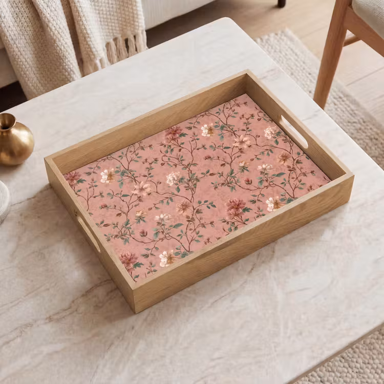 Dienblad - Botanisch - Bloemen - Roze — 2