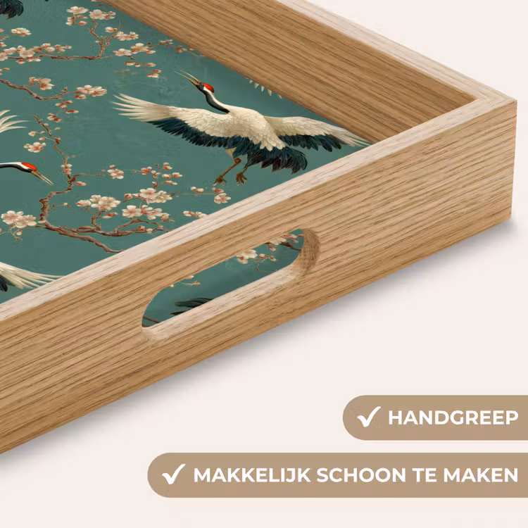 Dienblad - Kersenbloesem - Kraamvogels - Groen — 5