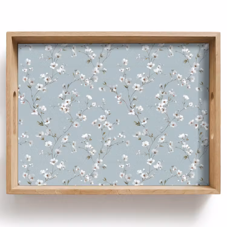 Dienblad - Klassiek - Bloemen - Blauw — 1