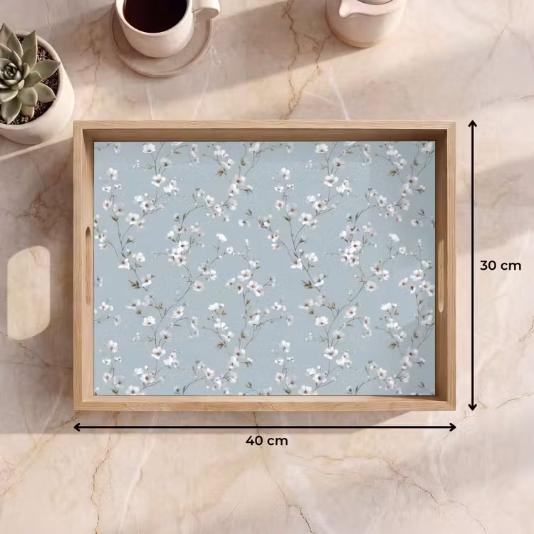 Dienblad - Klassiek - Bloemen - Blauw — 9