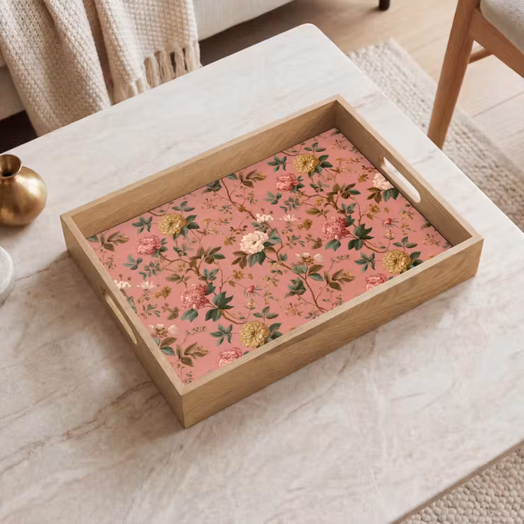Dienblad - Klassiek - Botanisch - Roze — 2