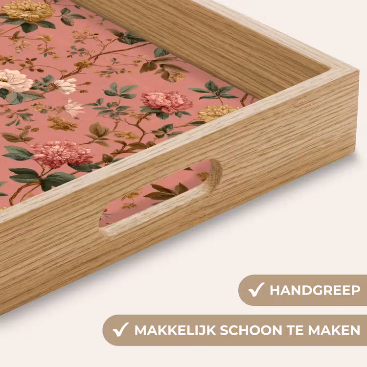 Dienblad - Klassiek - Botanisch - Roze — 5