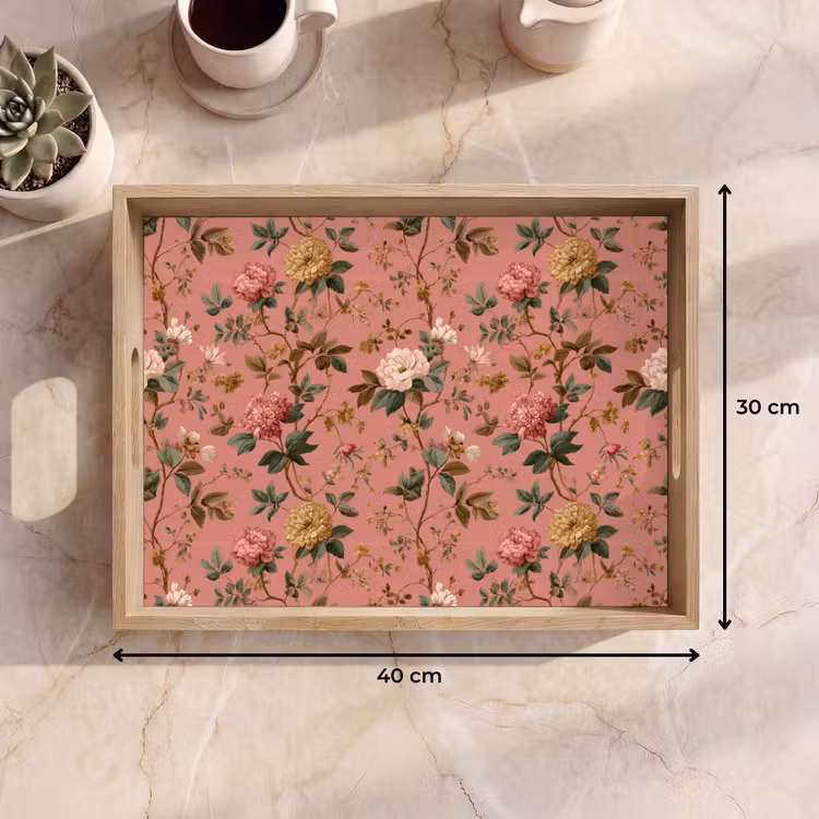 Dienblad - Klassiek - Botanisch - Roze — 9