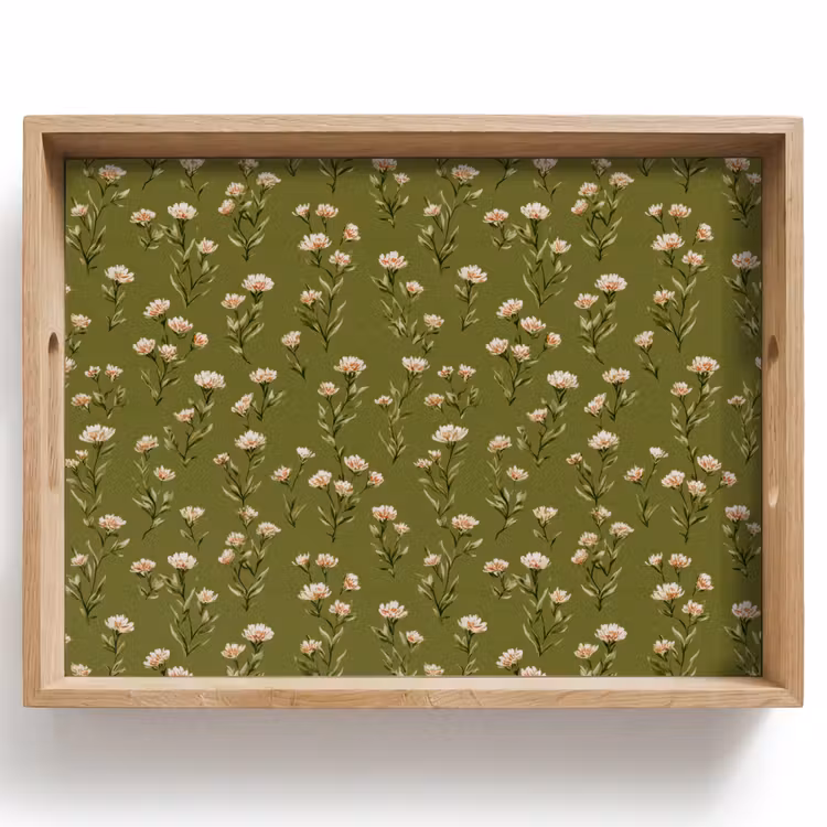 Dienblad - Landelijk - Bloemen - Groen — 1