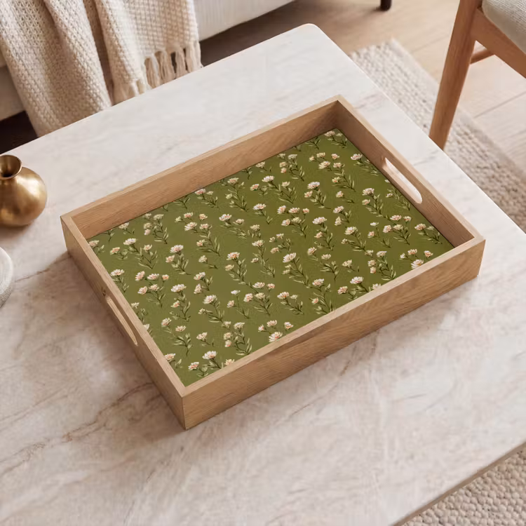 Dienblad - Landelijk - Bloemen - Groen — 2