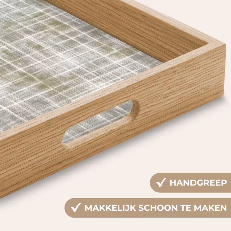 Dienblad - Linnen - Patroon - Groen — 5