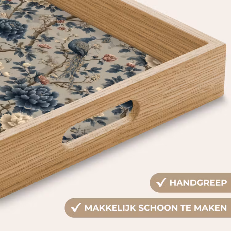 Dienblad - Pauw - Bloemen - Blauw — 5