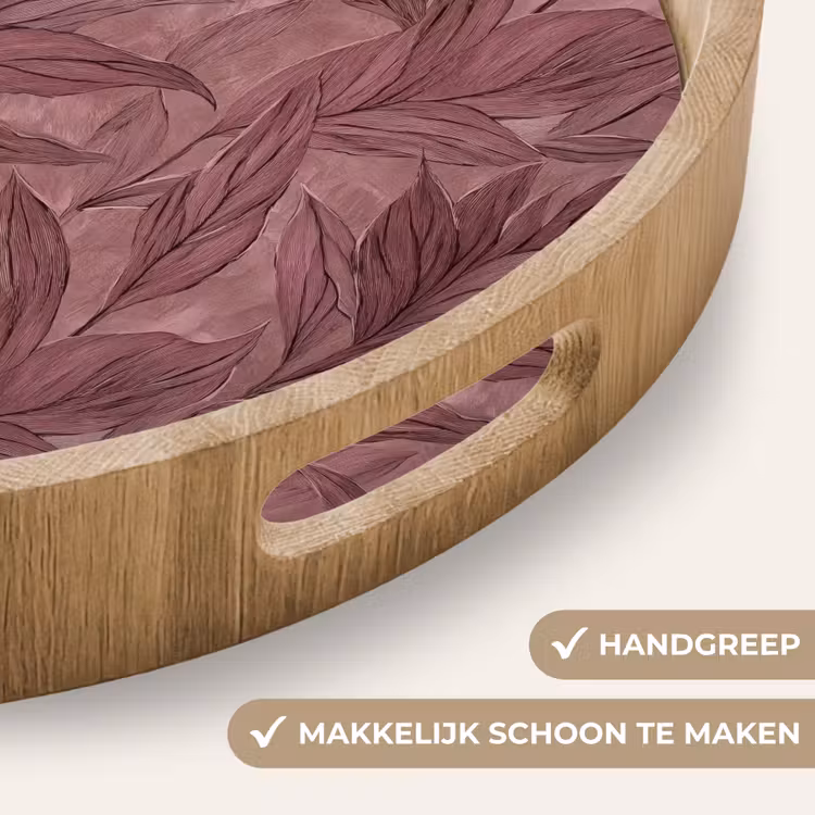 Gepersonaliseerd dienblad - Bladeren - Patroon - Paars — 5