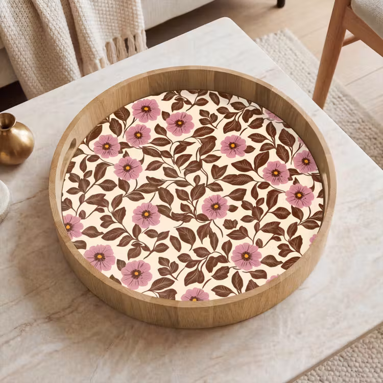 Gepersonaliseerd dienblad - Bloemen - Bladeren - Kleurrijk — 2