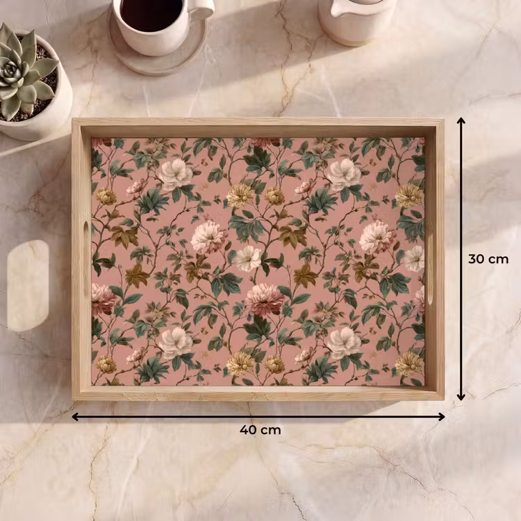 Dienblad - Bloemen - Klassiek - Roze — 9