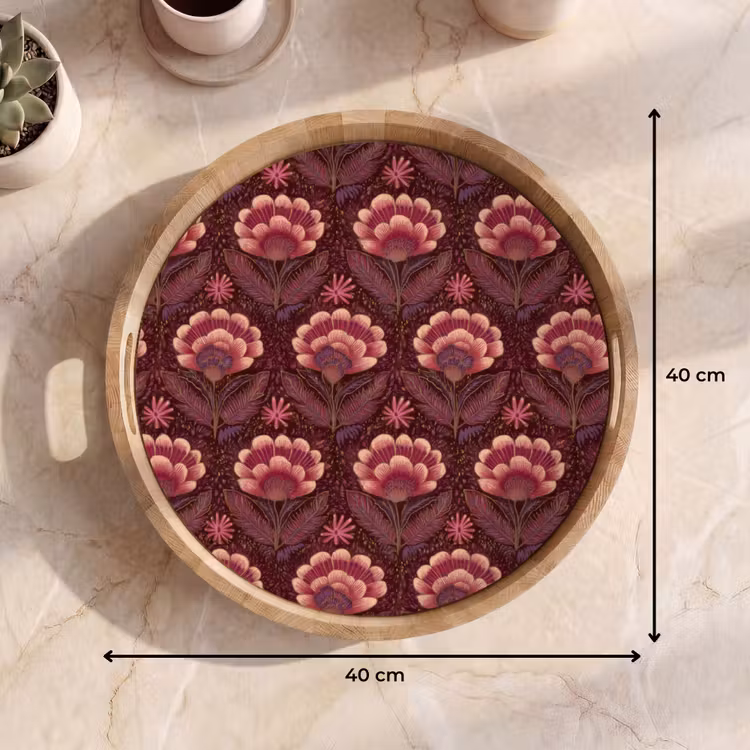Gepersonaliseerd dienblad - Bloemen - Waaier - Paars — 9