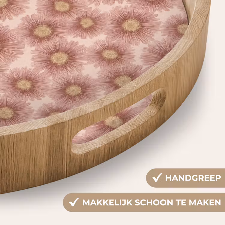 Gepersonaliseerd dienblad - Gerbera - Bloemen - Roze — 5