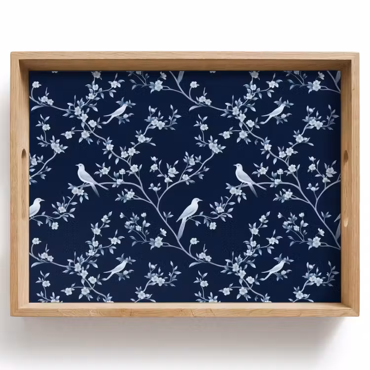 Dienblad - Grafisch - Bloesemtak - Blauw — 1