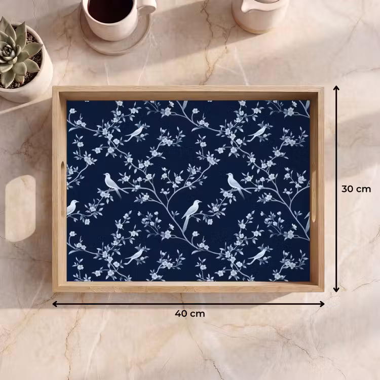 Dienblad - Grafisch - Bloesemtak - Blauw — 9