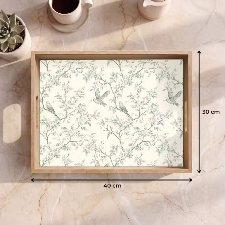 Dienblad - Klassiek - Vogels - Groen — 9