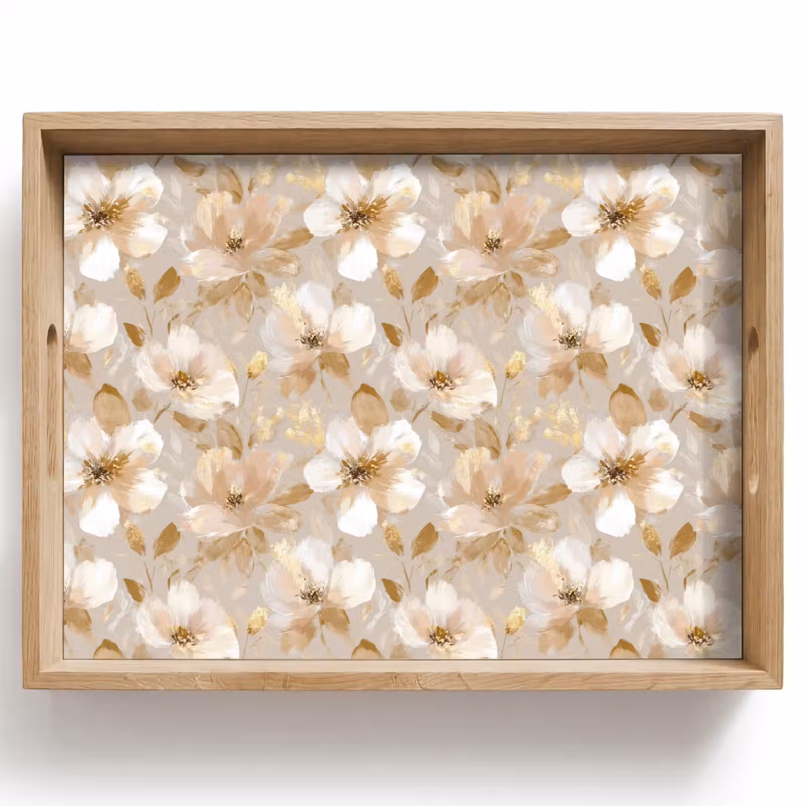 Dienblad - Bloemen - artistiek - Goud — 1