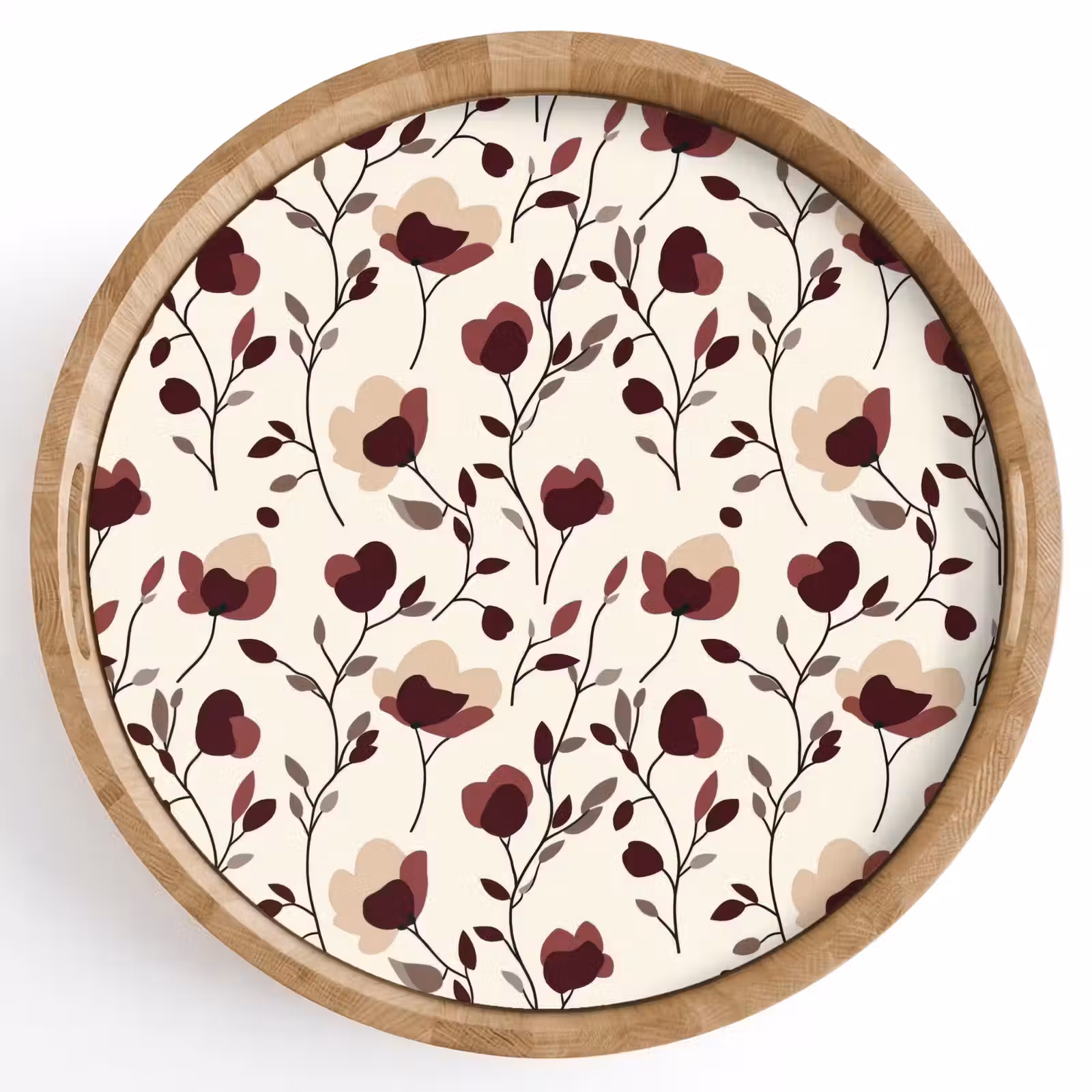 Gepersonaliseerd dienblad - Bloemen - Botanisch - Bordeaux — 1
