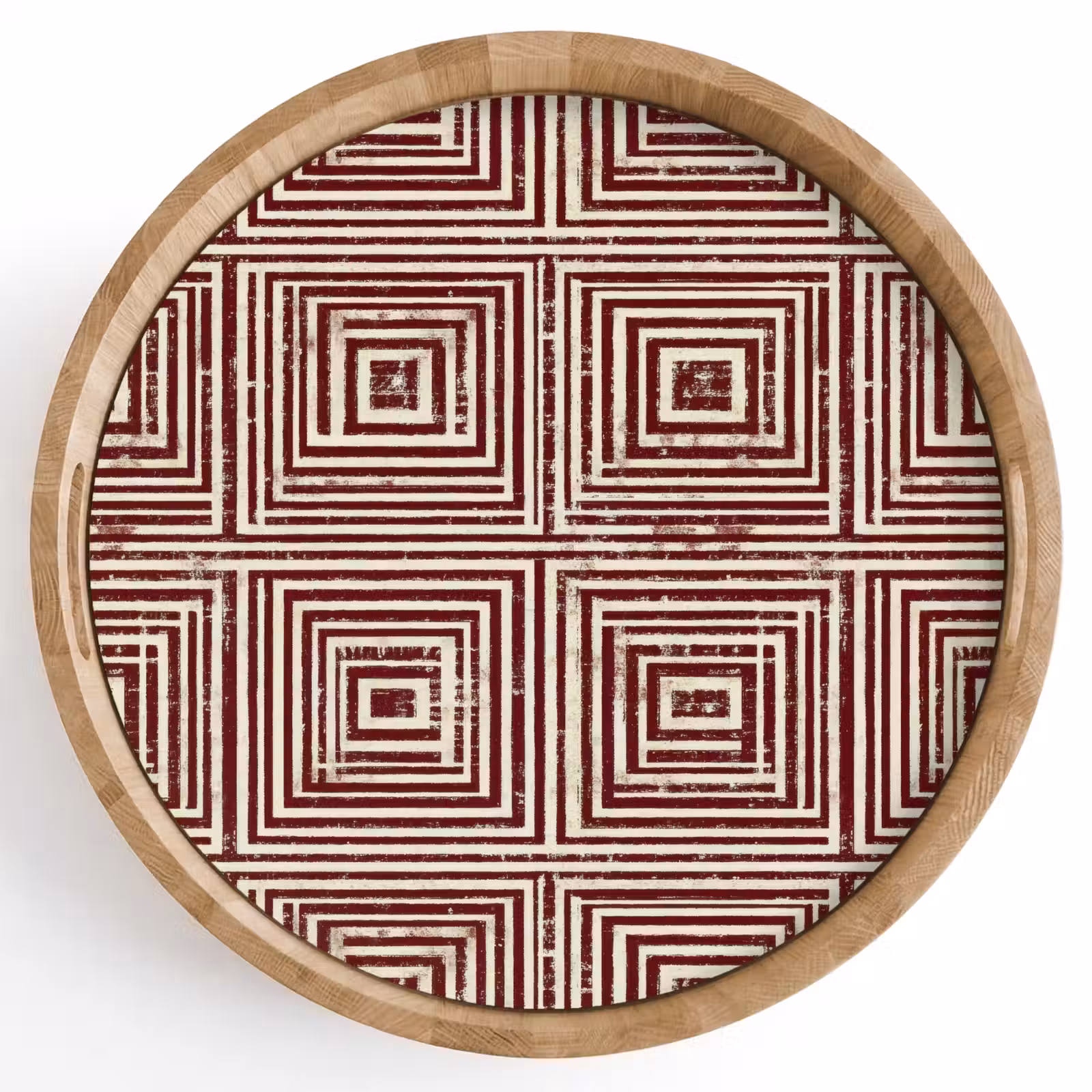 Gepersonaliseerd dienblad - Geometrisch - Patroon - Rood — 1