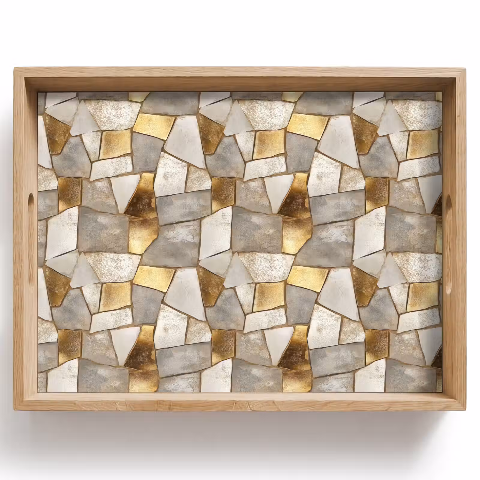 Dienblad - Mozaïek - Marmer - Goud — 1