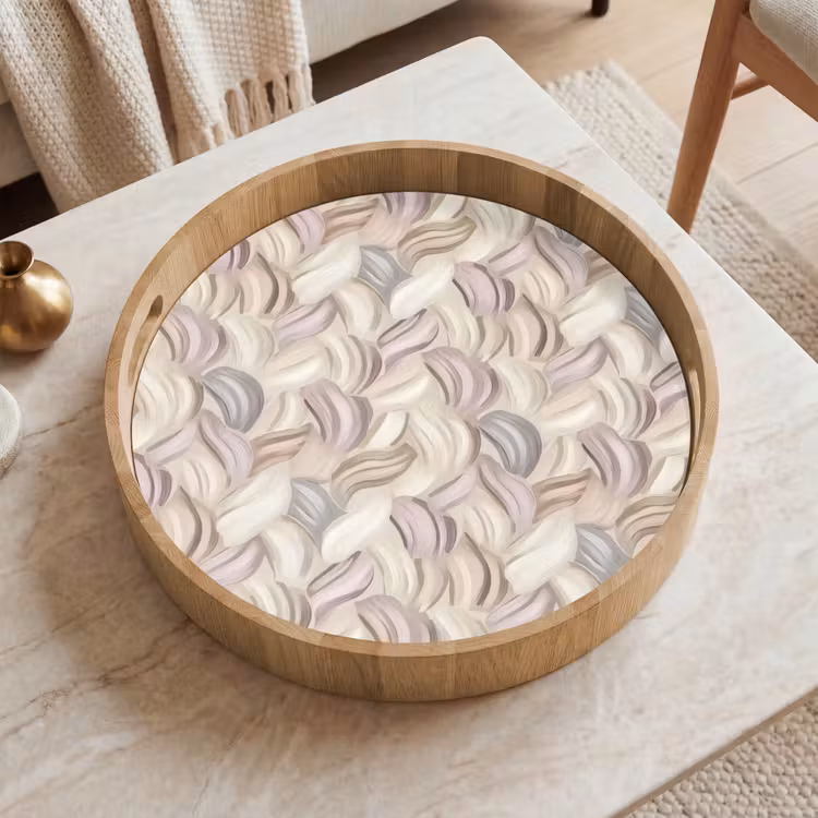 Gepersonaliseerd dienblad - Abstract - Golvend - Pastel — 2