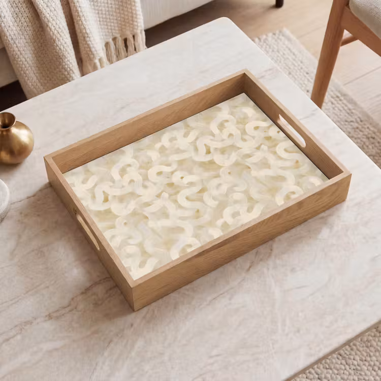 Dienblad - Abstract - Lijnen - Beige — 2